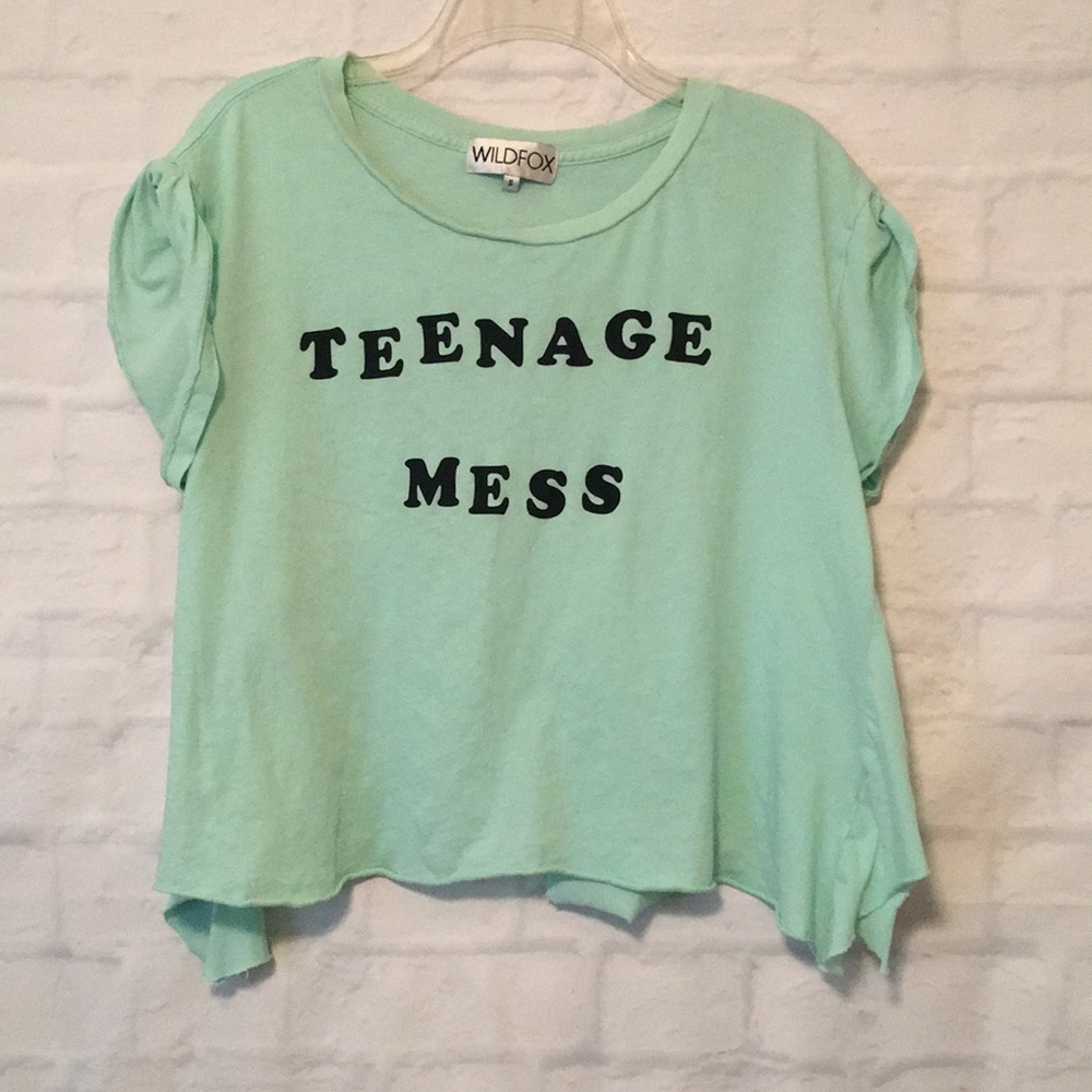 Wildfox green teenage mess T-shirt sz Small